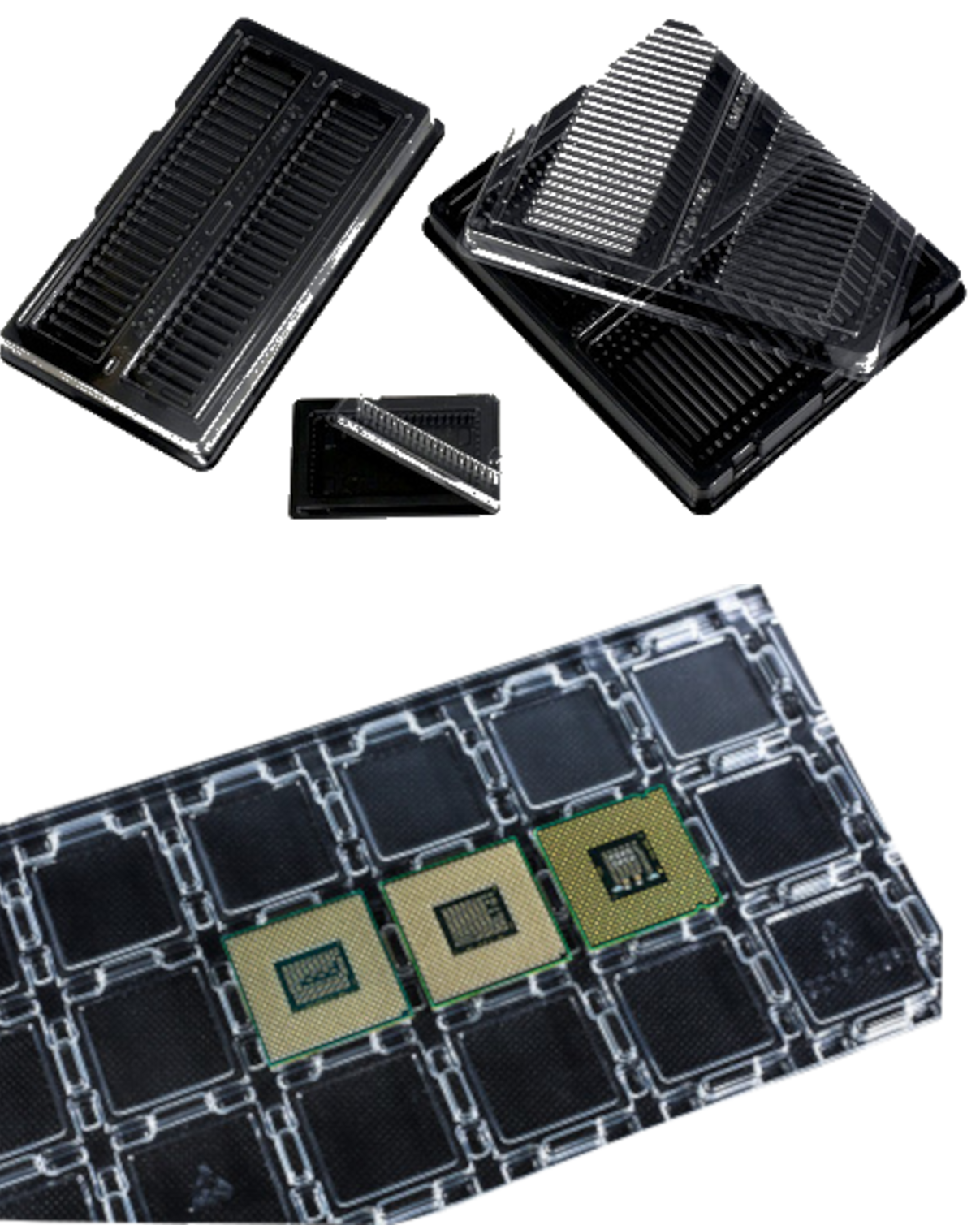Trays for processors and RAM